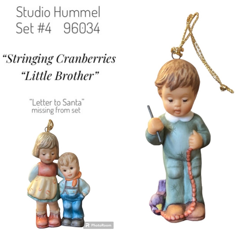Studio Hummel 2 Christmas Ornaments from Set #4 96034 Vintage 1997 Goebel Hummel